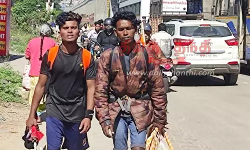 இயற்கையை பாதுகாக்க வலியுறுத்தி தென்காசி வாலிபர் நடைபயணம்