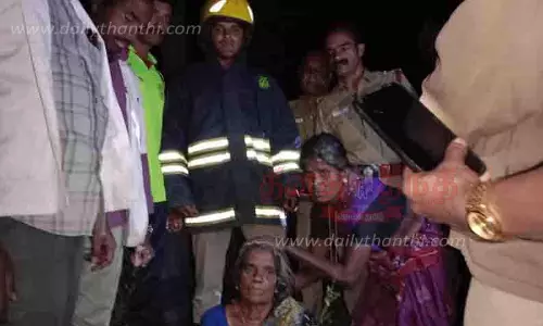 60 அடி கிணற்றில் தவறி விழுந்த மூதாட்டி மீட்பு 60 அடி கிணற்றில் தவறி விழுந்த மூதாட்டி மீட்பு