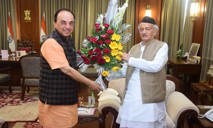 கவர்னர் பகத்சிங் கோஷ்யாரியுடன் சுப்பிரமணிய சாமி சந்திப்பு