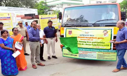 சிறுதானிய பயிர் சாகுபடியை ஊக்குவிக்க வாகன பிரசாரம்