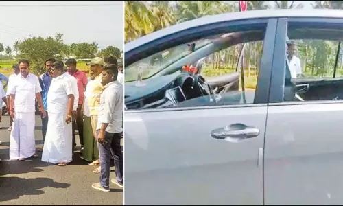 முன்னாள் அமைச்சர் காரை தாக்கி அ.தி.மு.க. வேட்பாளர் கடத்தல்