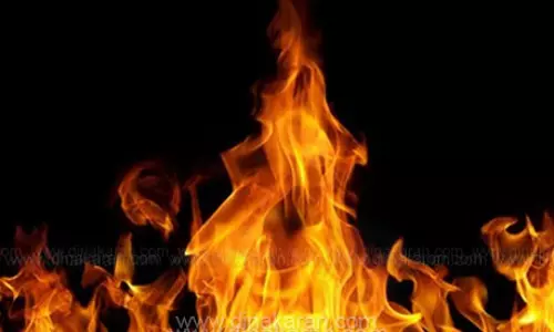 தென்னை நார் தொழிற்சாலையில் தீ