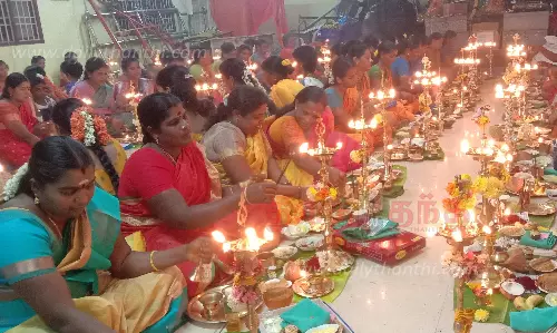 நாகை கீச்சாங்குப்பம் மகா காளியம்மன் கோவிலில் 108 திருவிளக்கு பூஜை