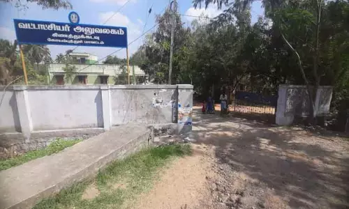 தினத்தந்தி செய்தி எதிரொலி: கிணத்துக்கடவு தாலுகா அலுவலகத்தில் பழுதான சுற்றுச்சுவர் சீரமைப்பு