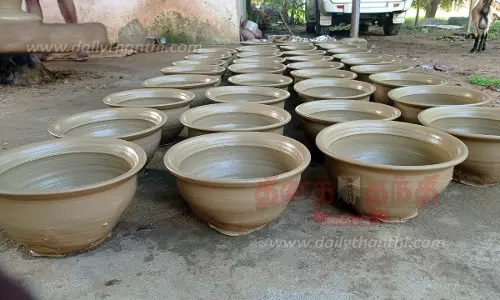 மண் பானை, அடுப்புகள் தயாரிக்கும் பணி மும்முரம்