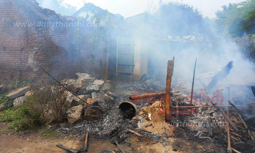 குடிசை வீட்டில் தீ விபத்து