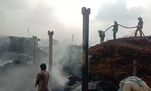 கடலூர் அருகே தேங்காய் நார் தொழிற்சாலையில் தீ விபத்து