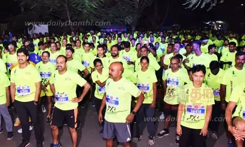 10 கிலோ மீட்டர் தூரம் ஓடிய கலெக்டர், மாநகராட்சி ஆணையாளர், போலீஸ் கமிஷனர்