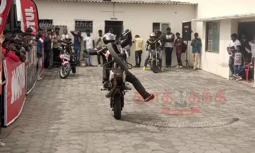 கீரம்பூர் அருகேஅனுமதியின்றி நடந்த மோட்டார் சைக்கிள் சாகச நிகழ்ச்சிபோலீசார் விசாரணை