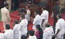 சட்டப்பேரவையில் அருகருகே அமர்ந்துள்ள இ.பி.எஸ் - ஓ.பி.எஸ்