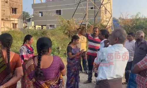 ஆலாம்பாளையத்தில்திடக்கழிவு கிடங்கு அமைக்க பொதுமக்கள் எதிர்ப்புஅதிகாரி பேச்சுவார்த்தை