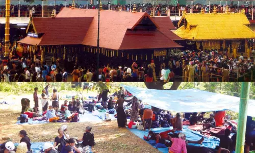 மகரஜோதியை காண சபரிமலையில் முகாமிடும் பக்தர்கள்