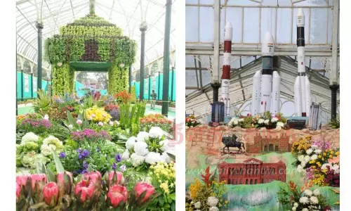 லால்பாக் பூங்காவில் குடியரசு தினவிழா மலர் கண்காட்சி