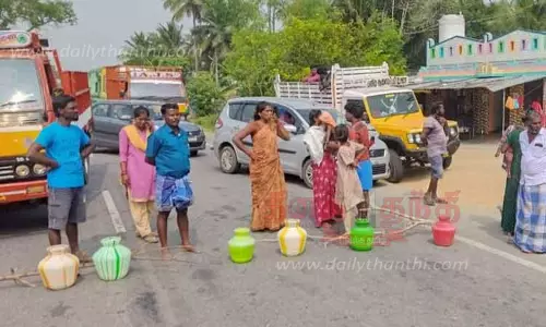 குடிநீர் வராததை கண்டித்து பொதுமக்கள் சாலை மறியல்
