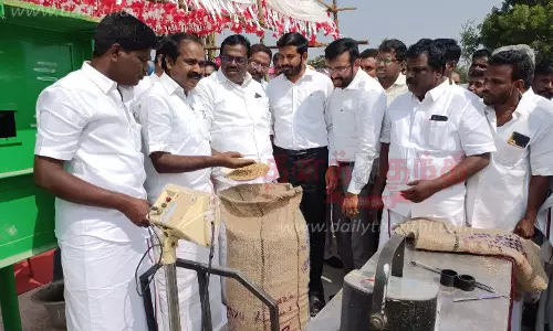 புதிய நெல் கொள்முதல் நிலையம், ரேஷன் கடை கட்டிடங்கள்அமைச்சர் மெய்யநாதன் திறந்து வைத்தார்