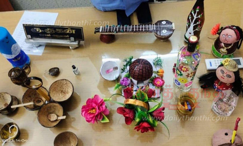 கலை பொருளாக மாறும் குப்பைகள்