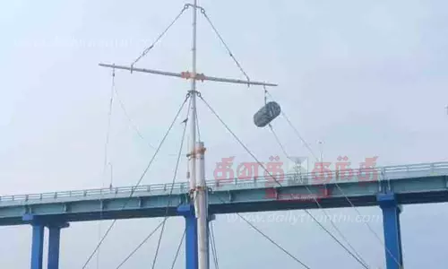 பாம்பனில் புயல் எச்சரிக்கை கூண்டு