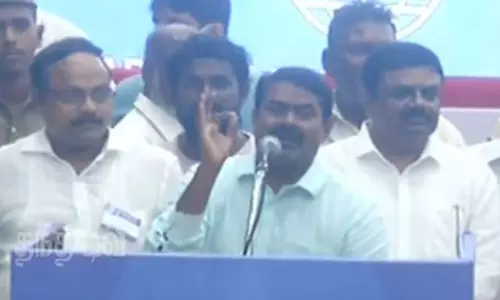 மெரினா கடற்கரையில் கருணாநிதிக்கு பேனா நினைவுச் சின்னம் அமைத்தால் உடைப்பேன் - சீமான் ஆவேசம்