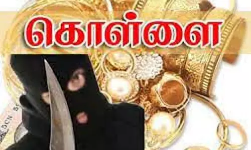 வீட்டில் தனியாக இருந்த மூதாட்டியிடம் துப்பாக்கி முனையில் ரூ.12 லட்சம் கொள்ளை- 2 ஆசாமிகள் கைவரிசை வீட்டில் தனியாக இருந்த மூதாட்டியிடம் துப்பாக்கி முனையில் ரூ.12 லட்சம் கொள்ளை- 2 ஆசாமிகள் கைவரிசை