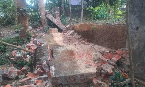 நடுகூடலூரில் வீட்டின் சுவரை உடைத்து காட்டு யானை அட்டகாசம்-வாழை உள்ளிட்ட பயிர்களை அகற்ற வனத்துறையினர் உத்தரவு நடுகூடலூரில் வீட்டின் சுவரை உடைத்து காட்டு யானை அட்டகாசம்-வாழை உள்ளிட்ட பயிர்களை அகற்ற வனத்துறையினர் உத்தரவு