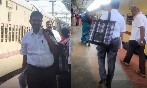 அரசு நிகழ்ச்சியில் பங்கேற்க துணிப்பையுடன் ரெயிலில் புறப்பட்ட தலைமைச் செயலாளர்....!