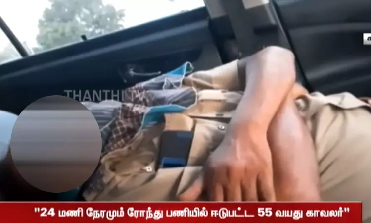 சட்டம் தனது கடமையை செய்யும்: சீருடையில் காவல் வாகனத்தில் உறங்கிய காவலர்...!