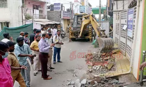 காந்திபுரம் லஜபதிராய் வீதியில் ஆக்கிரமிப்புகள் அகற்றம்