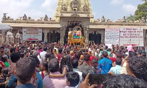 தங்க ரிஷப வாகனத்தில் சுவாமி-அம்பாள் திருவீதி உலா