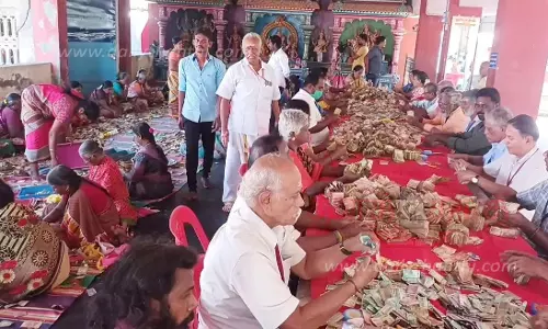 மடப்புரம் பத்திரகாளியம்மன் கோவில் உண்டியல் எண்ணும் பணி