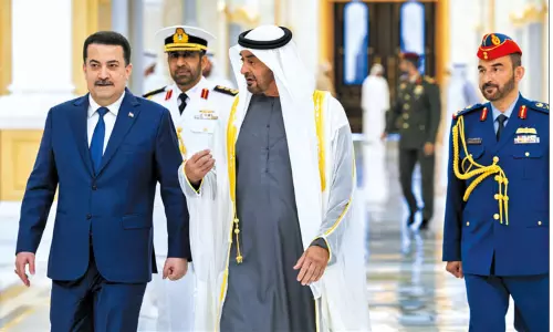 அமீரக அதிபருடன் ஈராக் பிரதமர் சந்தித்து பேச்சுவார்த்தை அமீரக அதிபருடன் ஈராக் பிரதமர் சந்தித்து பேச்சுவார்த்தை