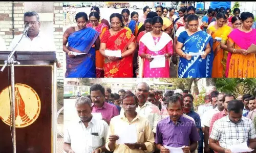 கொத்தடிமை தொழிலாளர் முறை ஒழிப்பு தின உறுதி மொழி ஏற்பு