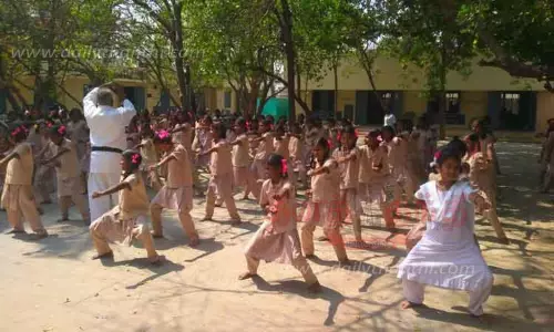 மாணவிகளுக்கு தற்காப்பு கலை பயிற்சி