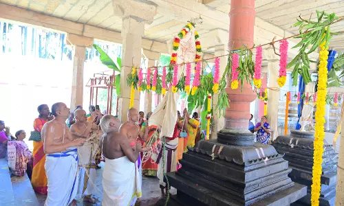 நத்தம் விஜயாசன பெருமாள் கோவிலில் மாசி திருவிழா கொடியேற்றம்