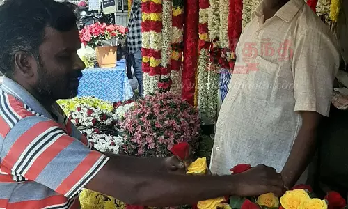 ரோஜா பூ ஒன்று ரூ.50-க்கு விற்பனை
