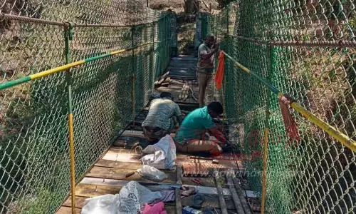 தூரிப்பாலத்தை சீரமைக்கும் பணி தீவிரம்