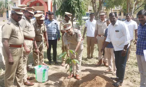 கடலூர் போலீஸ் சூப்பிரண்டு அலுவலகத்தில் மரக்கன்று நடும் நிகழ்ச்சி