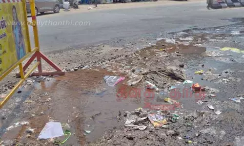 குழாய் உடைந்து வீணாகும் குடிநீர்