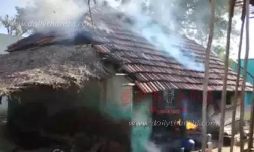 சமையல் கியாஸ் கசிந்து வீட்டில் தீப்பிடித்தது