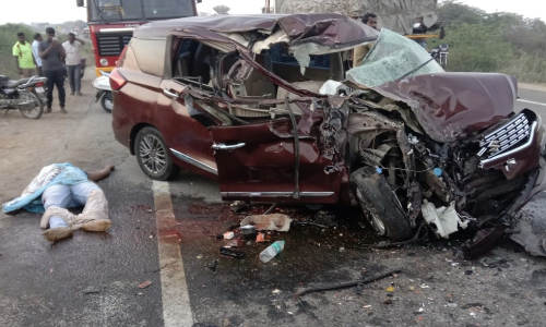 அரசு பஸ் மீது கார் மோதல்; ஆந்திர வாலிபர் பலி