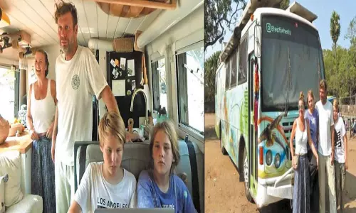 மாமல்லபுரம் வந்த ஜெர்மனி குடும்பத்தினர்