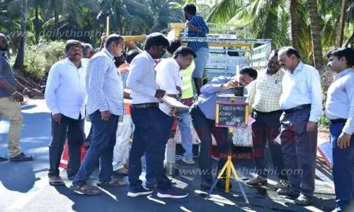 சாலை பணிகளை நெடுஞ்சாலைத்துறை இயக்குனர் ஆய்வு
