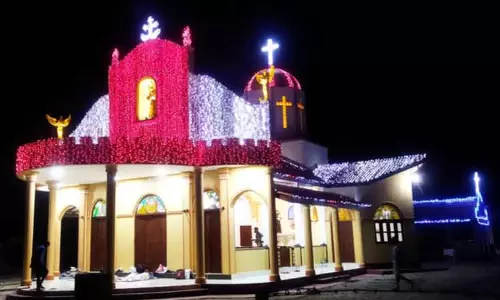 மின் அலங்காரத்தில் கச்சத்தீவு  ஆலயம்