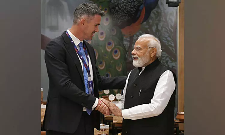 பிரதமர் மோடியுடன் கிரிக்கெட் வீரர் பீட்டர்சன் சந்திப்பு...! பிரதமர் மோடியுடன் கிரிக்கெட் வீரர் பீட்டர்சன் சந்திப்பு...!