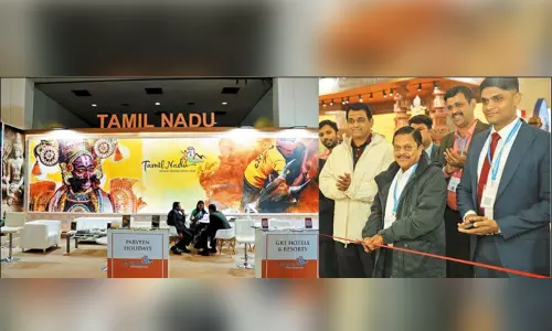 ஜெர்மனியில் நடைபெறும் சர்வதேச சுற்றுலா சந்தையில் தமிழ்நாடு சுற்றுலாத்துறை அரங்கு - அமைச்சர் ராமச்சந்திரன் திறந்து வைத்தார்