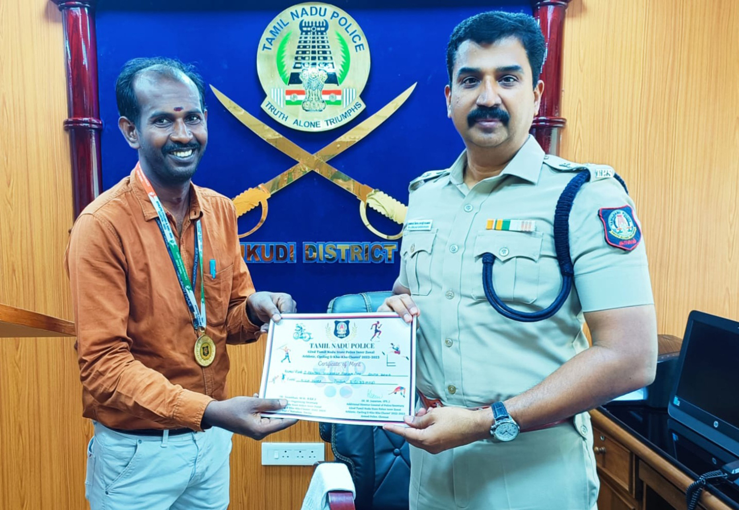 Kudos to Police Ministry employee who won gold in high jump உயரம்