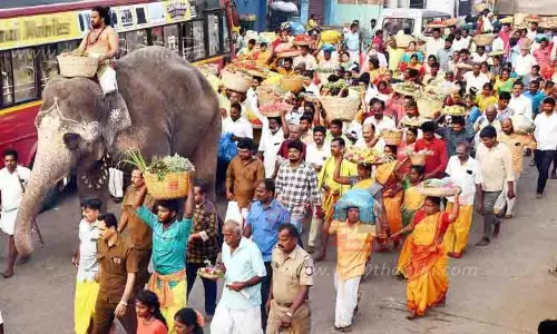சமயபுரம் மாரியம்மன் கோவிலில் பூச்சொரிதல் விழா