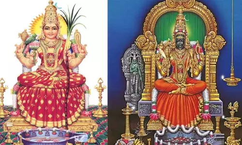 மூன்று வடிவாக வீற்றிருக்கும் காமாட்சி
