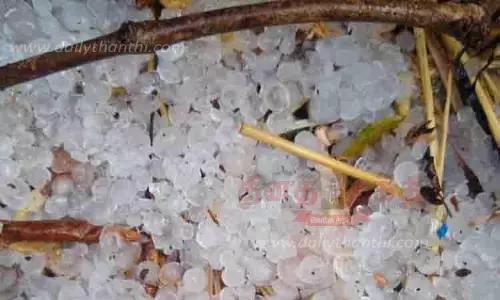 கிராம பகுதிகளில் ஆலங்கட்டி மழை