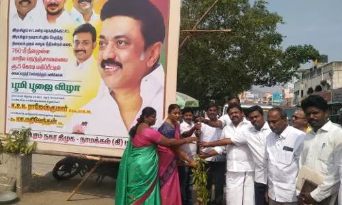 ராசிபுரத்தில் ரூ.5 கோடியில் சாலை மேம்பாட்டு பணிக்கு பூமிபூஜை