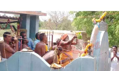 மேலத்தானியம் கரைக்கருப்பர் கோவிலில் வருடாபிஷேகம்